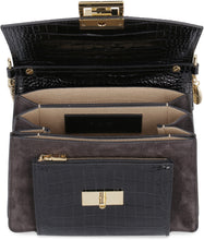 Carica l'immagine nel visualizzatore di Gallery, Borsa a mano Small GV3 in pelle stampa coccodrillo