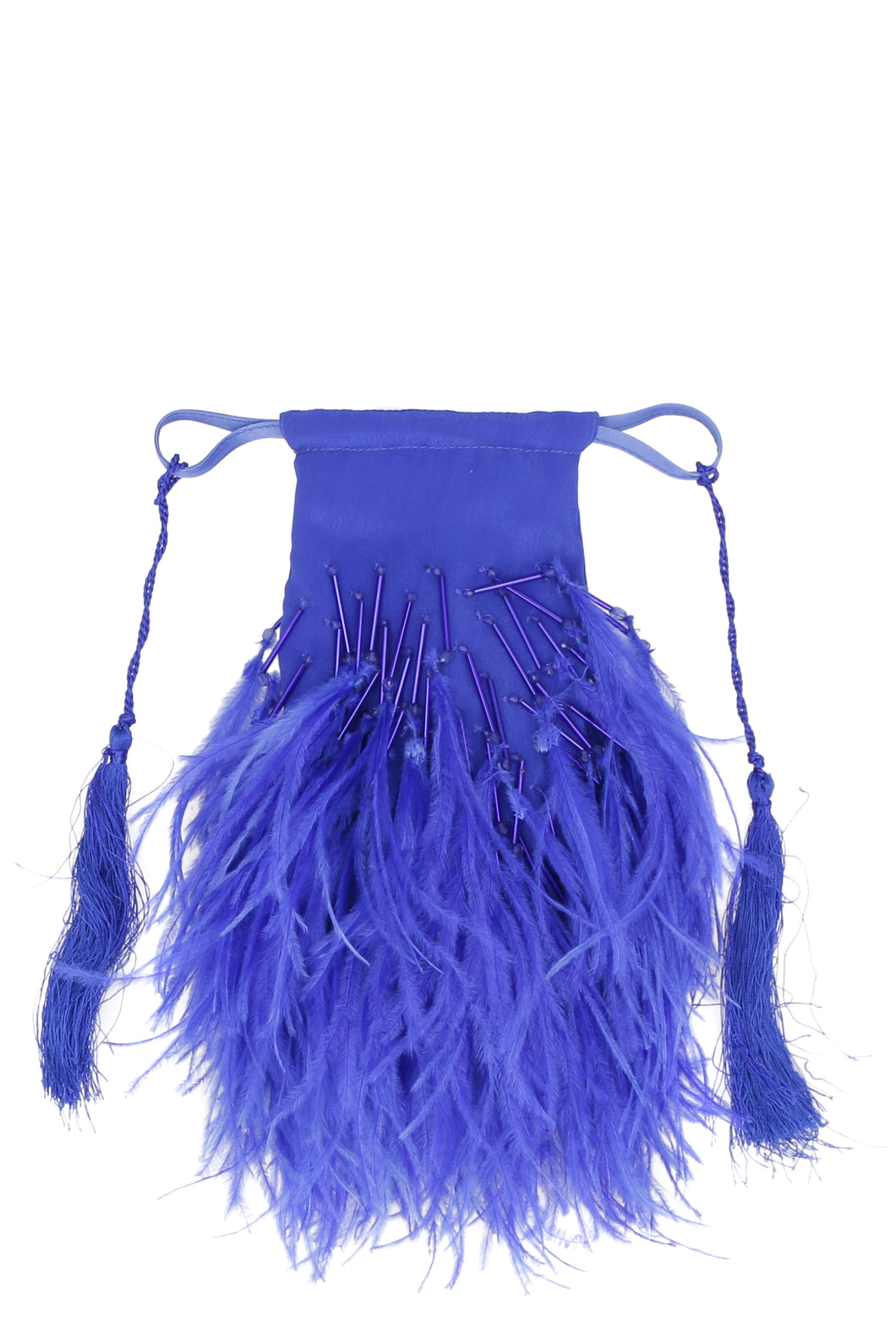 Clutch bag Greta con piume