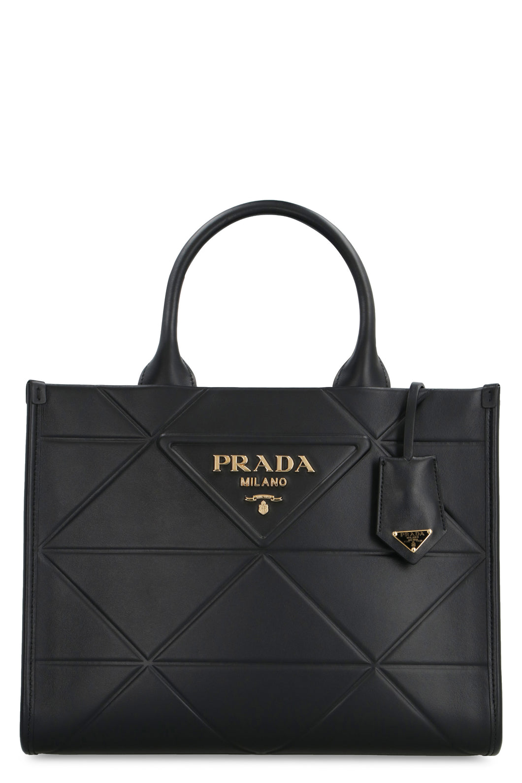 Borsa a mano in pelle con logo