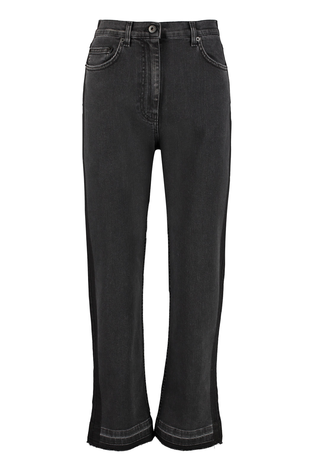 Cropped jeans con bande laterali