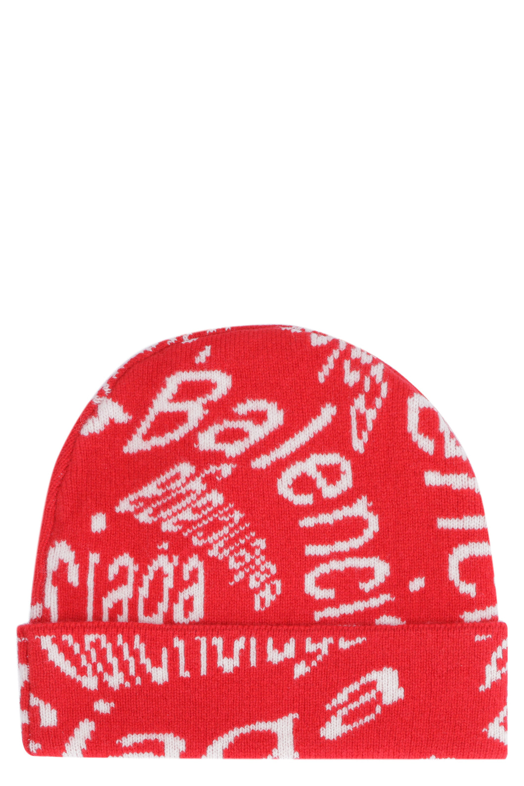 Cappello in lana con logo all-over