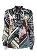 Carica l&#39;immagine nel visualizzatore di Gallery, Blusa Bow stampata con arricciature
