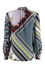 Carica l&#39;immagine nel visualizzatore di Gallery, Blusa Bow stampata con arricciature
