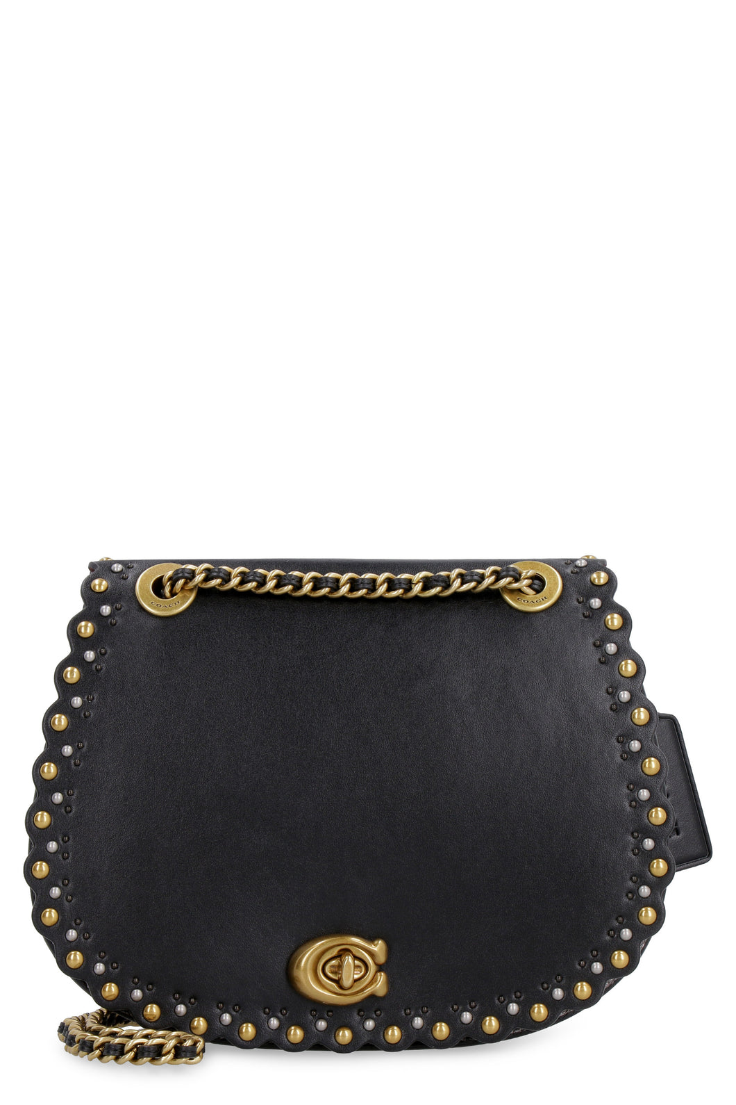 Borsa a tracolla Parker in pelle con borchie