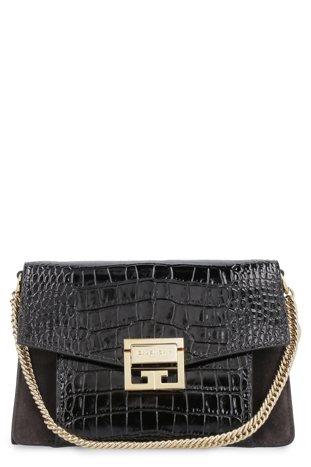 Borsa a mano Small GV3 in pelle stampa coccodrillo