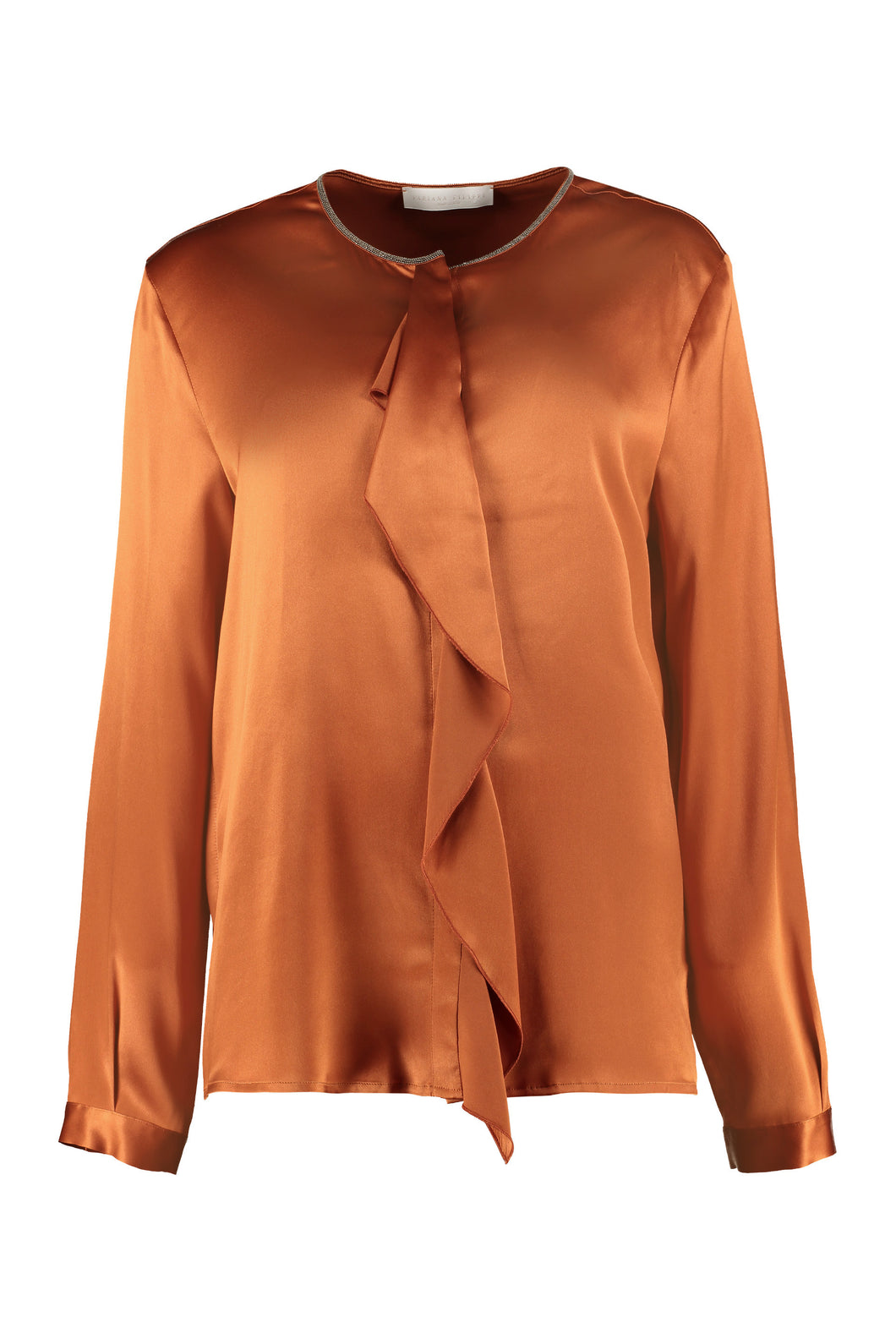 Camicia in raso con volant