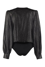 Carica l&#39;immagine nel visualizzatore di Gallery, Blusa-body Cambiare con scollo a V incrociato
