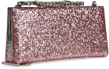 Carica l&#39;immagine nel visualizzatore di Gallery, Clutch Celeste/S rigida glitterata

