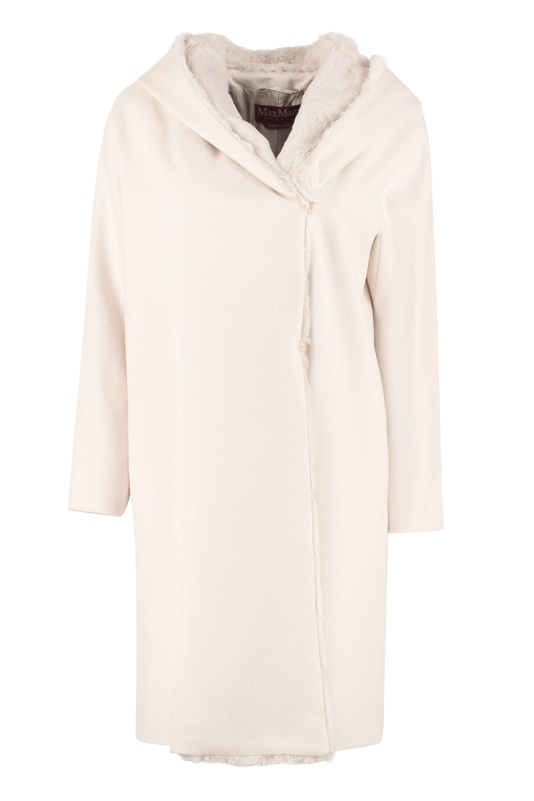 Cappotto Ceylon in lana vergine con pelliccia