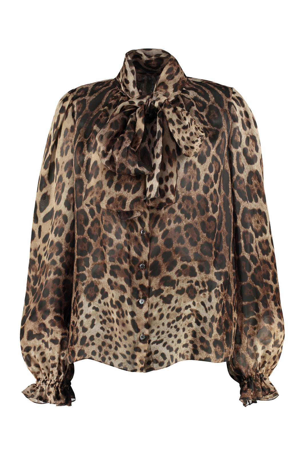 Blusa stampata con arricciature