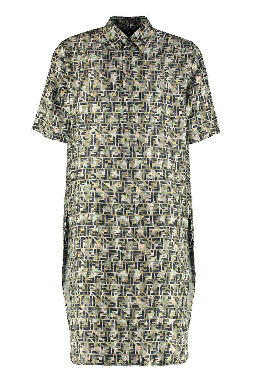 Camicia lunga in seta stampata