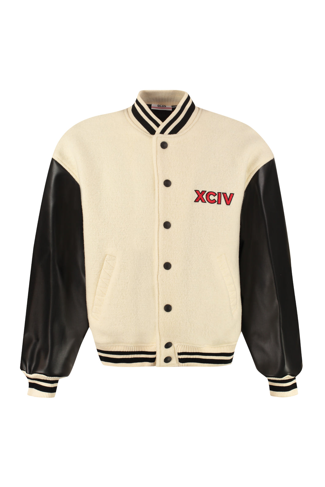 Bomber con maniche in ecopelle