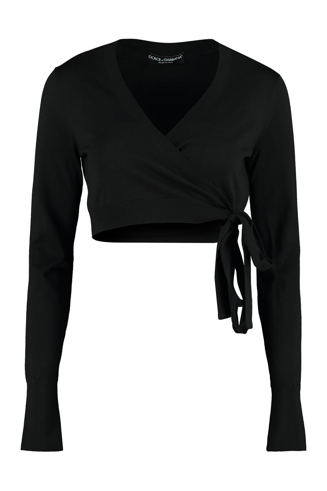 Cardigan corto in lana vergine