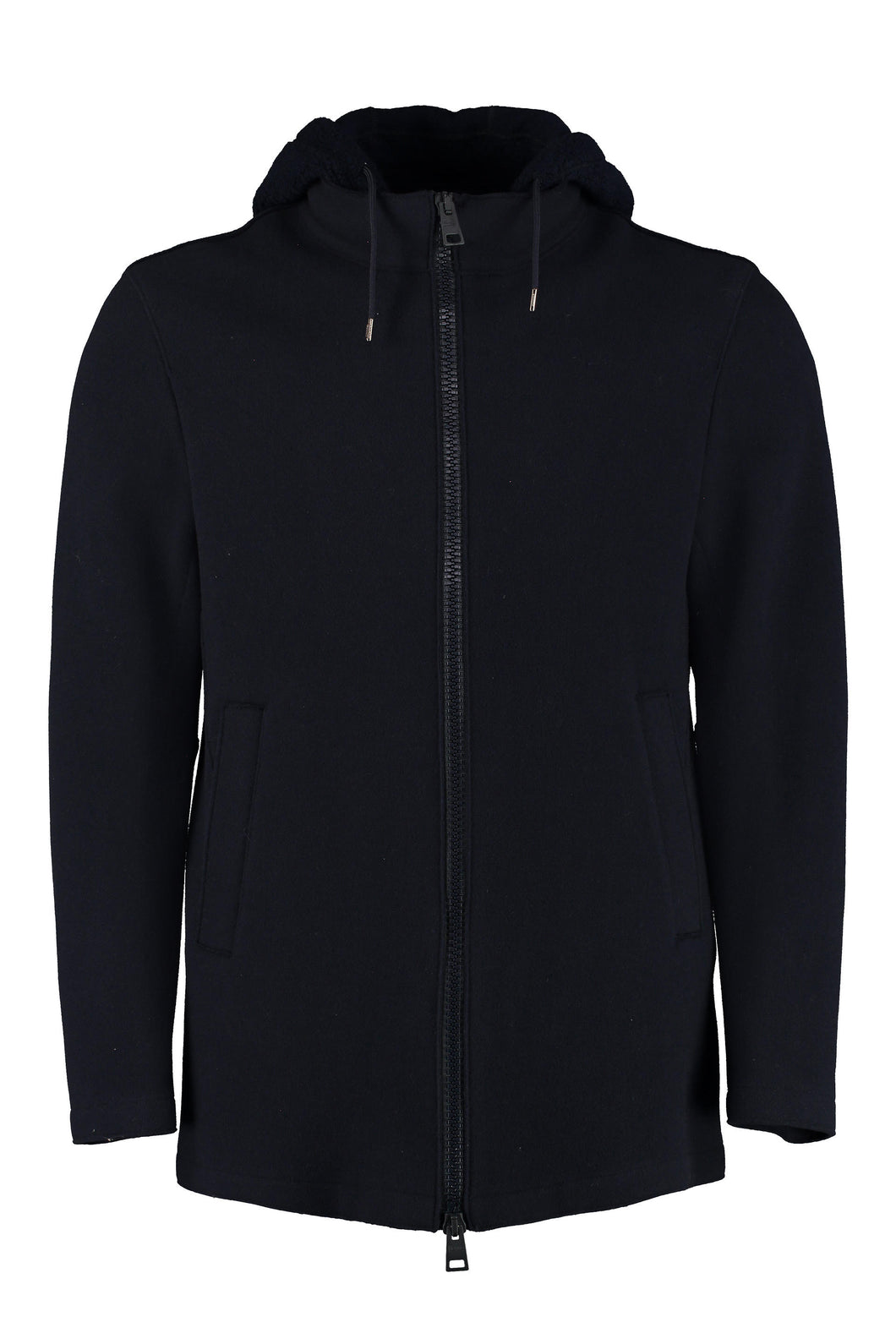 Cappotto in lana con cappuccio