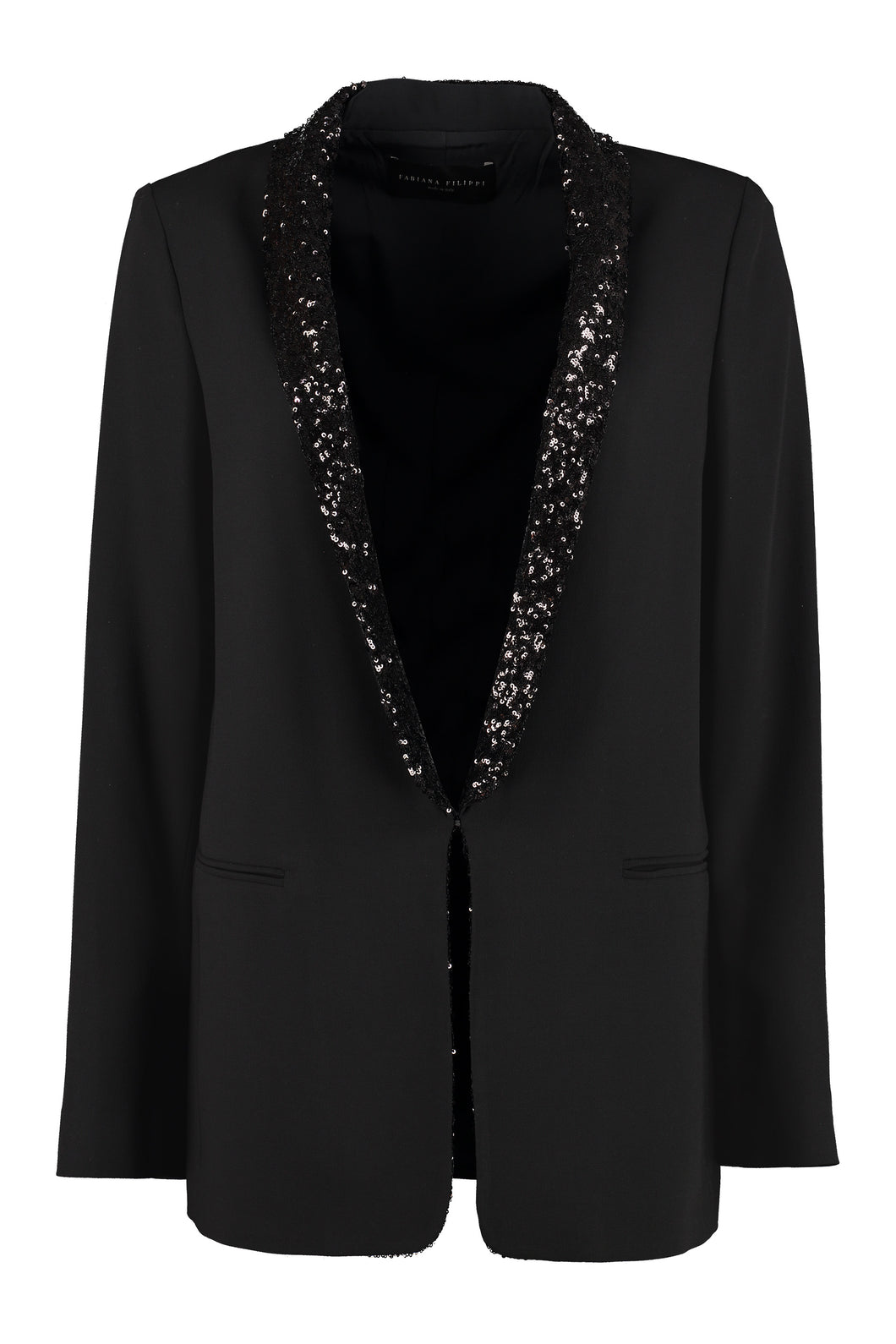 Blazer con rever in paillettes