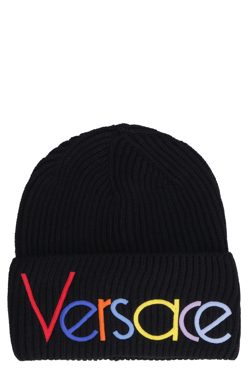 Cappello in maglia a coste con logo