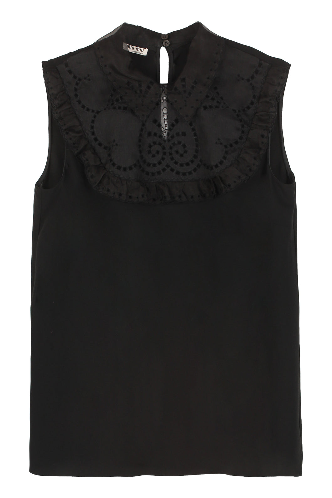 Blusa con colletto ricamato