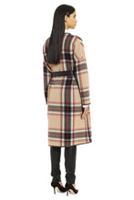 Carica l&#39;immagine nel visualizzatore di Gallery, Cappotto Riannodare misto lana motivo tartan
