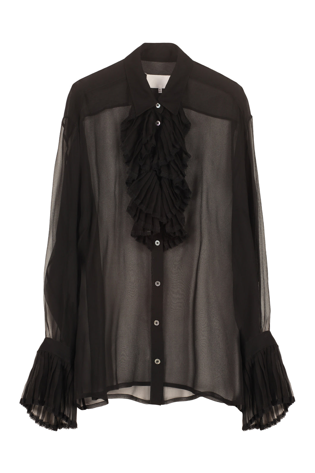 Camicia in chiffon con ruches