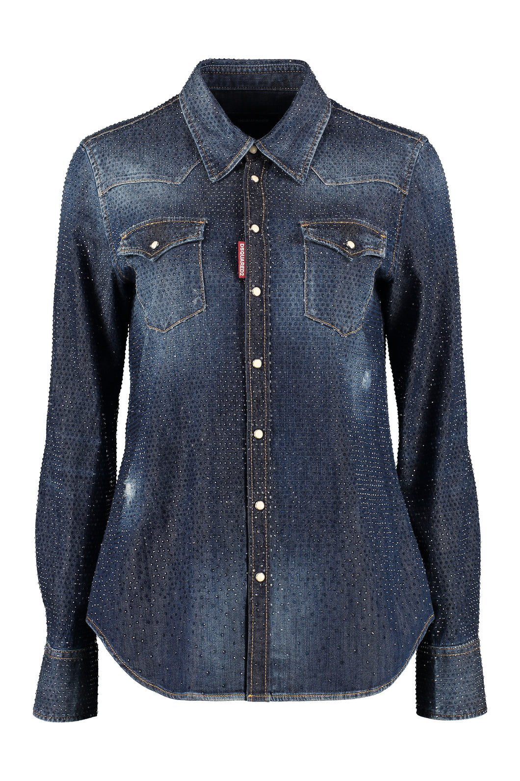 Camicia in denim con strass