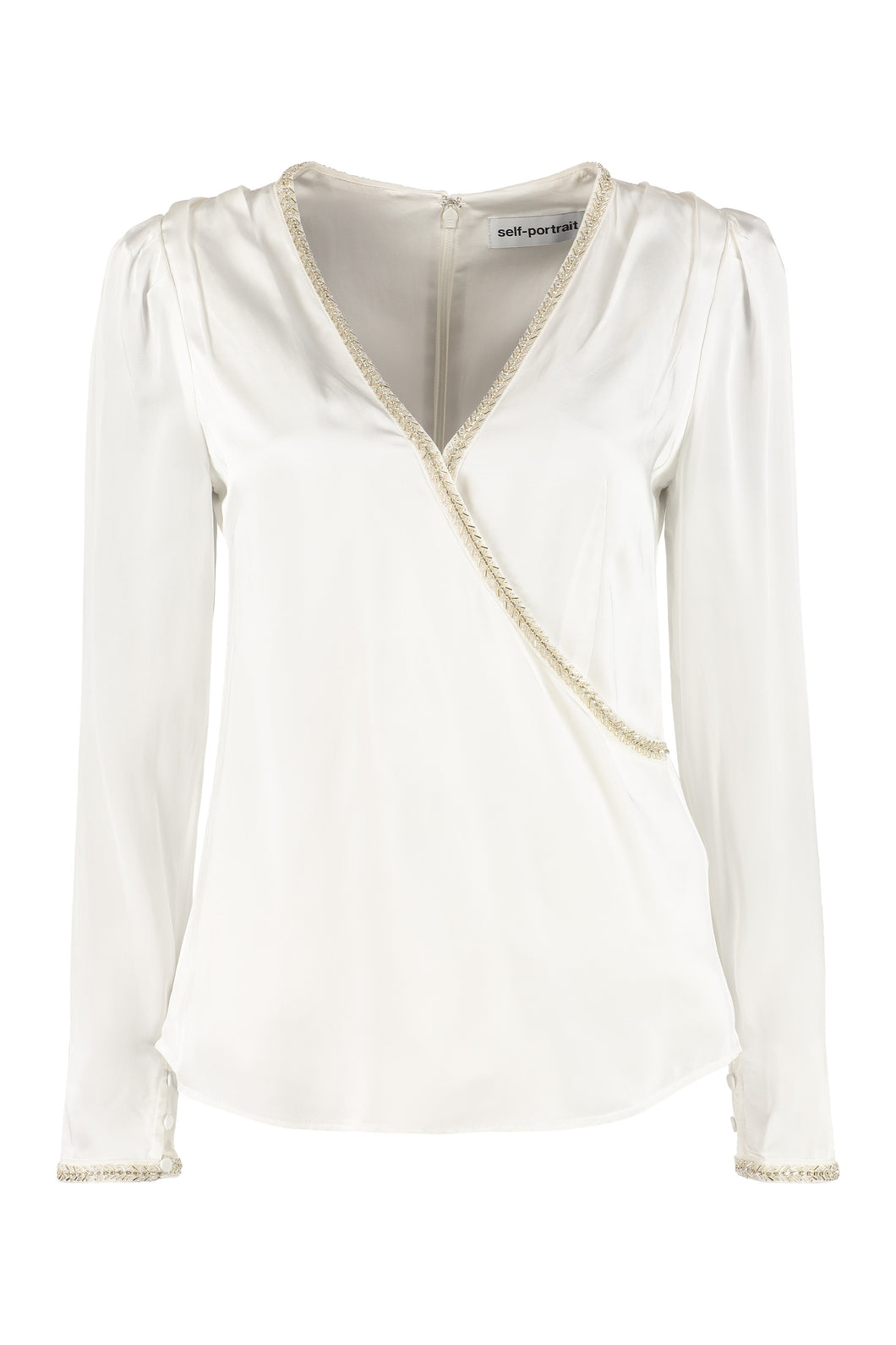 Blusa asimmetrica a portafoglio