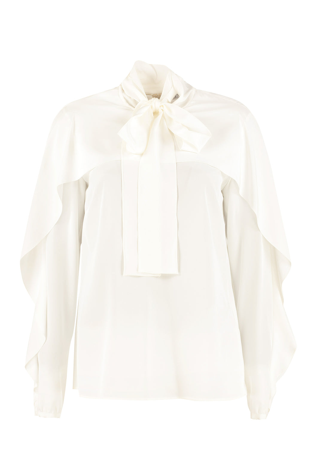 Blusa in seta con collo foulard